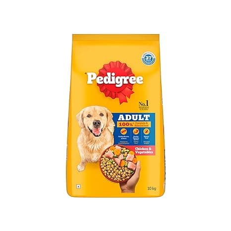 Pedigree Adult Dry Dog Food, Chicken & Vegetables, upto 1kg Pack
