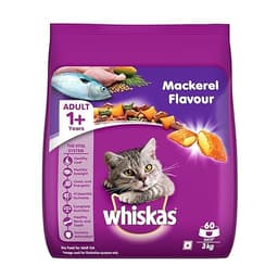 Whiskas Adult (1+ Years) Dry Cat Food, Mackerel Flavour, 3 kg view 1
